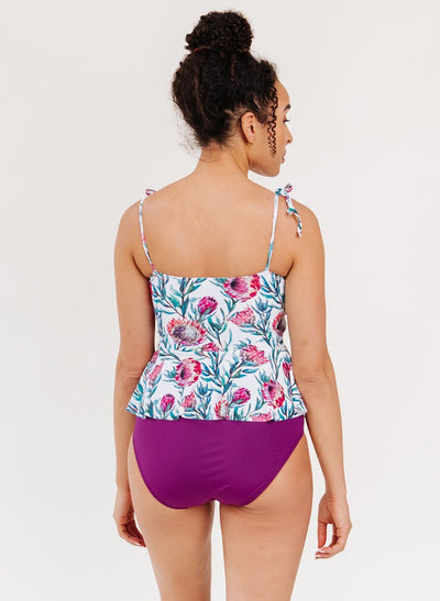 Desert Floral Classic Peplum Tankini Top - XXS