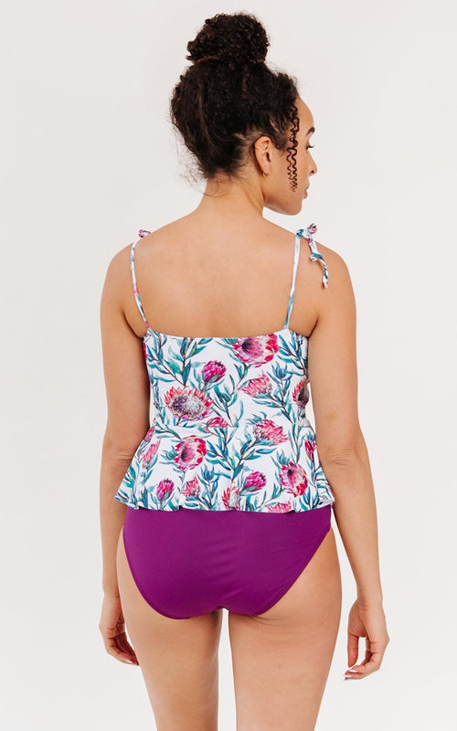 Desert Floral Classic Peplum Tankini Top
