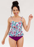 Desert Floral Classic Peplum Tankini Top