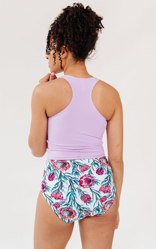 Lavender Racer-Back Crop Top