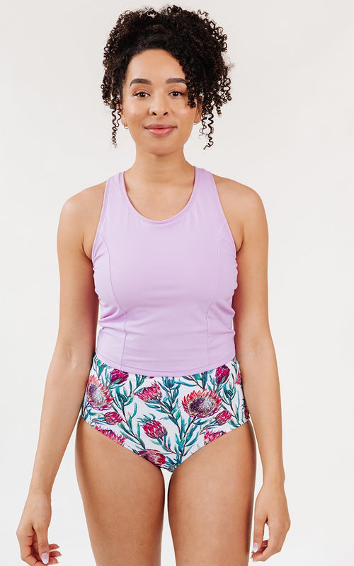 Lavender Racer-Back Crop Top