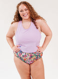 Lavender Racer-Back Crop Top
