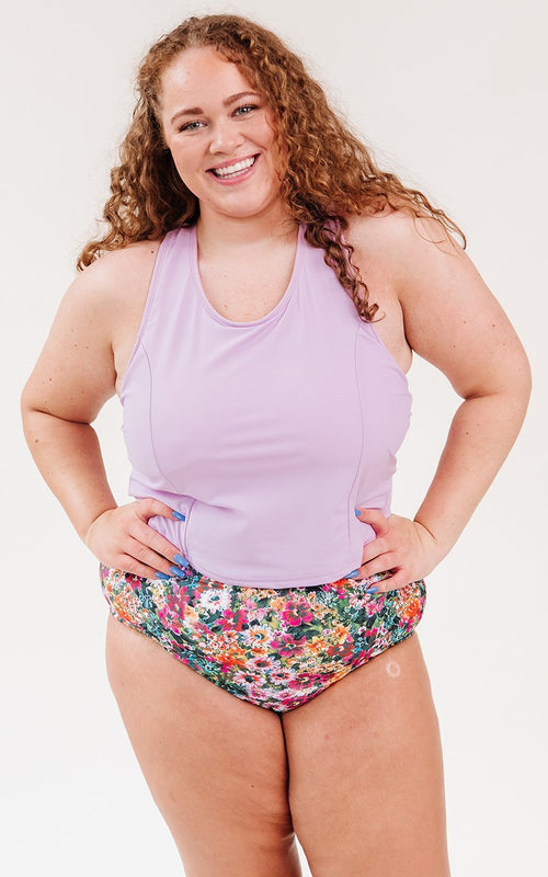 Lavender Racer-Back Crop Top