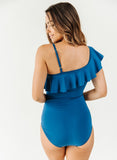 Marine One-Shoulder One-Piece