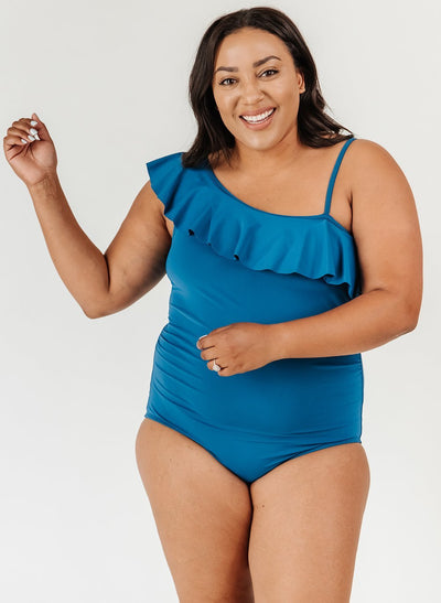 Marine One-Shoulder One-Piece - XXS