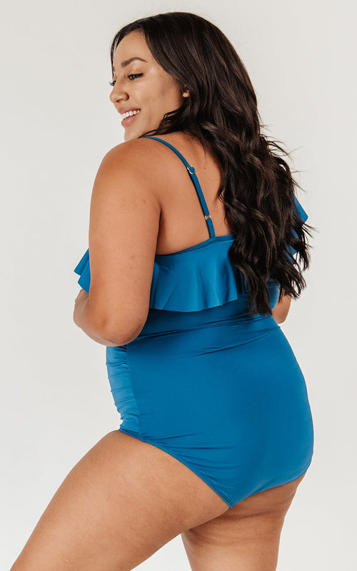 Marine One-Shoulder One-Piece