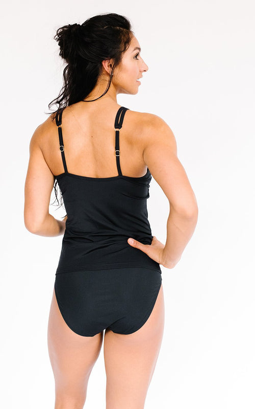 Black Mesh Tankini Top