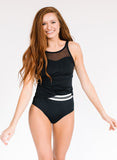 Black Mesh Tankini Top
