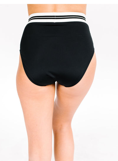 Black Mid-Waist Bottom - X-SMALL / Black