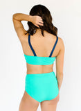 Mint-Navy Vintage Bralette
