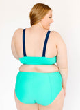 Mint-Navy Vintage Bralette