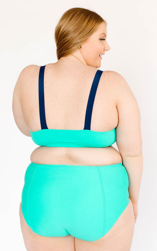 Mint-Navy Vintage Bralette