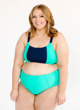 Mint-Navy Vintage Bralette