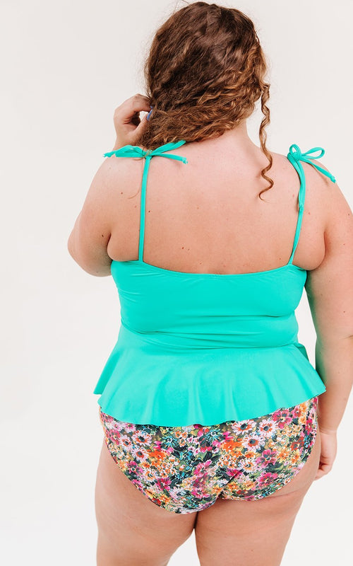 Mint Classic Peplum Tankini Top
