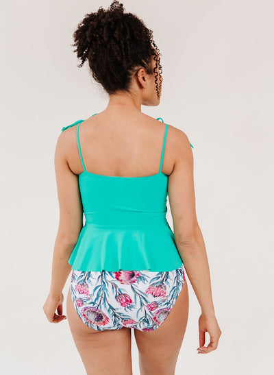 Mint Classic Peplum Tankini Top - XXS