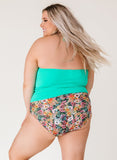 Mint Cinch-Neck Tankini Top