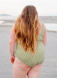 Moss Gingham Knotted One-Piece
