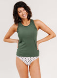 Olive Racer-Back Tankini Top