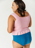 Orchid Cap-Sleeve Peplum