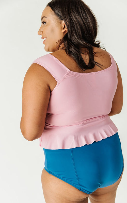 Orchid Cap-Sleeve Peplum