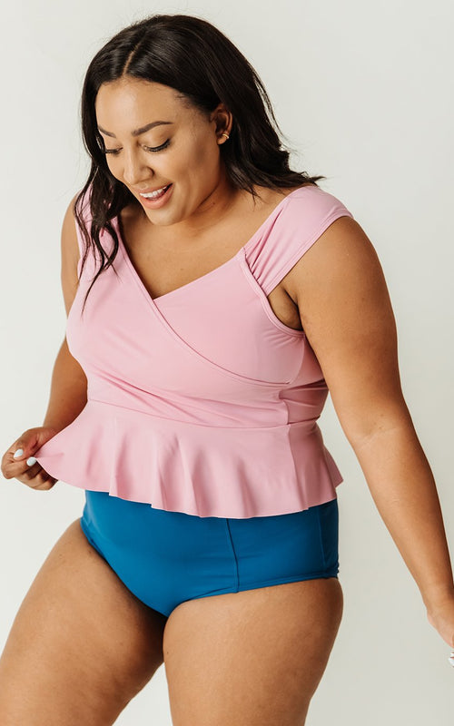 Orchid Cap-Sleeve Peplum
