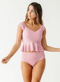Orchid Cap-Sleeve Peplum