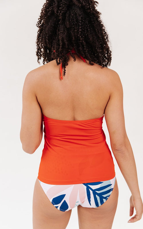 Persimmon Cinch-Neck Tankini Top