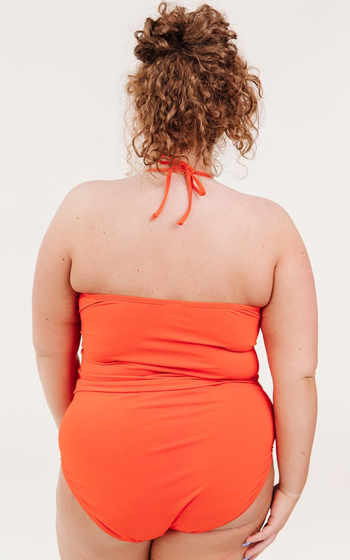 Persimmon Cinch-Neck Tankini Top