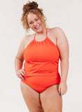 Persimmon Cinch-Neck Tankini Top