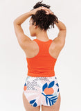 Persimmon Racer-Back Crop Top