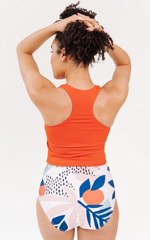 Persimmon Racer-Back Crop Top