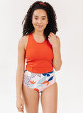 Persimmon Racer-Back Crop Top