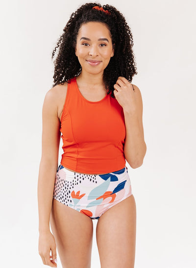 Persimmon Racer-Back Crop Top - XXS