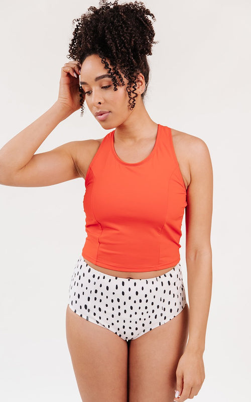 Persimmon Racer-Back Crop Top