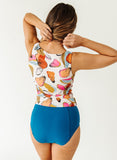 Petals Boat-Neck Tankini
