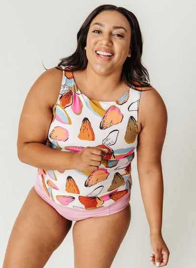 Petals Boat-Neck Tankini - XXS