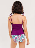 Plum Classic Peplum Tankini Top