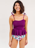 Plum Classic Peplum Tankini Top