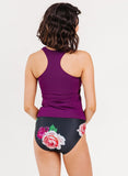 Plum Racer-Back Tankini Top