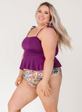 Plum Classic Peplum Tankini Top