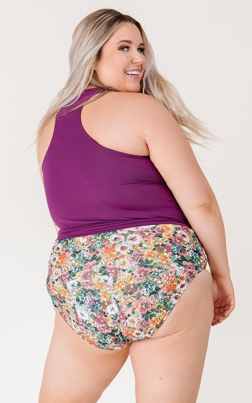 Plum Racer-Back Tankini Top