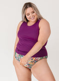 Plum Racer-Back Tankini Top