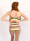 Rainbow Stripe Bandeau One-Piece