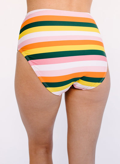 Rainbow Stripe Mid-Waist Bottom - X-SMALL / Rainbow
