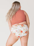Rust Gingham Knotted Crop
