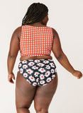 Rust Gingham Knotted Crop