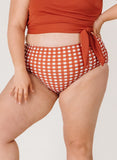 Rust Gingham High-Waist Bottom
