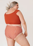 Rust Gingham High-Waist Bottom