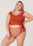 Rust Cap Sleeve Crop