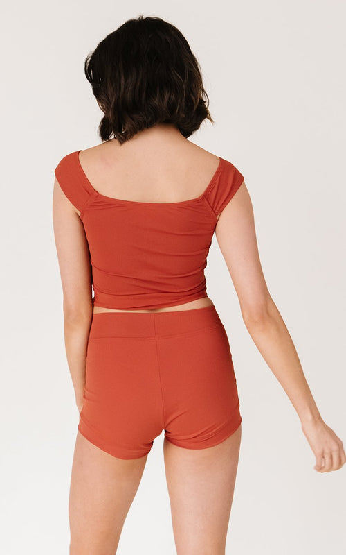 Rust High-Waist Boy Short